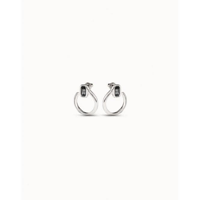 Cobra Grey Faceted Crystal EarringsUNOde50PEN0787NGRMTL0U