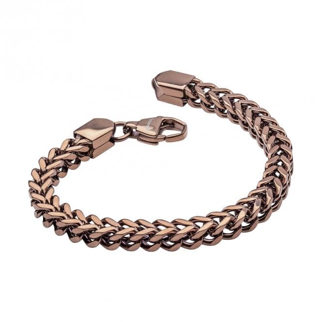 Coffee Plated Stainless Steel Box Chevron Bracelet B5468Fred BennettB5468