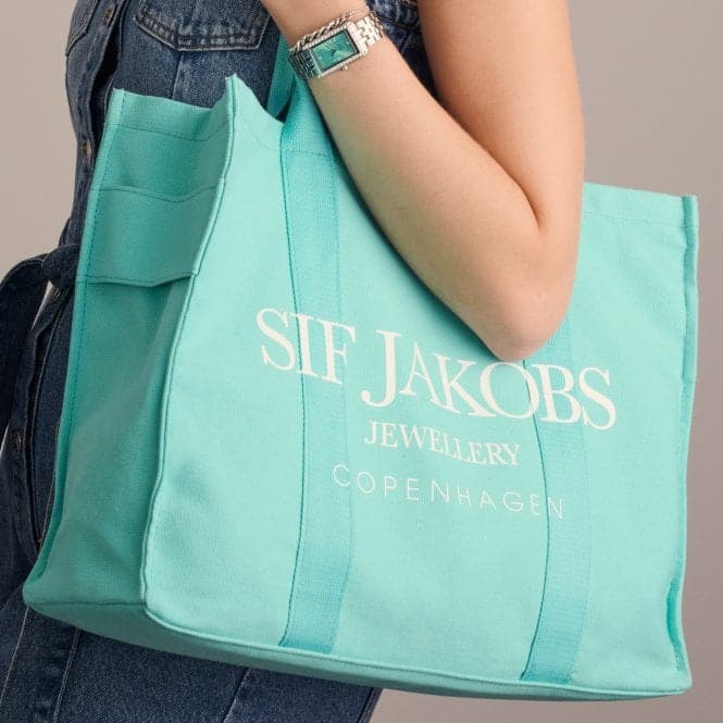 Common Cotton Felt pad Tote Turquoise Bag SJ - TOTEBAGTQSif JakobsSJ - TOTEBAGTQ