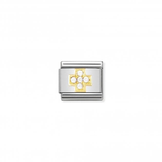 Composable Classic Daily Life Gold Zirconia White Cross Link 030307/01Nominations030307/01