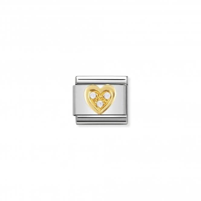 Composable Classic Love Gold Zirconia White Heart Link 030311/11