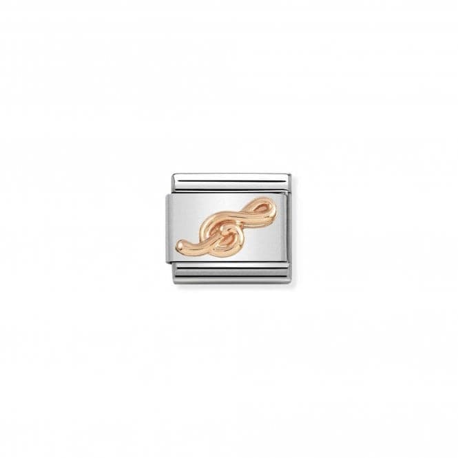 Composable Classic Relief Symbols Stainless Steel Rose Gold Treble Clef Link 430106/13Nominations430106/13