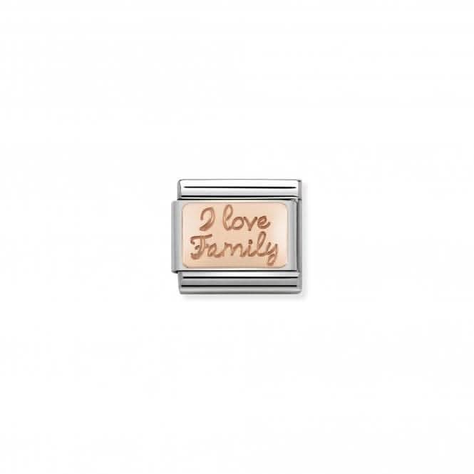 Composable Classic Rose Gold Custom I Love Family Plate Link 430101/41