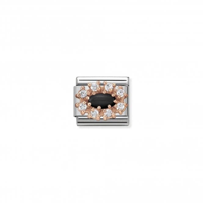 Composable Classic Zirconia Rose Gold Black Agate Link 430308/02Nominations430308/02