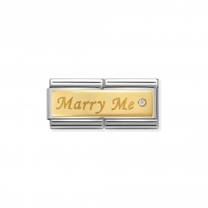 Composable Double Classic Zirconia Gold Marry Me Link 030730/01Nominations030730/01