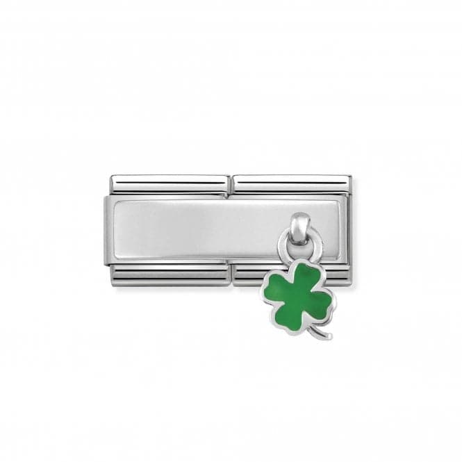 Composable Double Silver Green Four Leaf Clover Link 330780/05Nominations330780/05