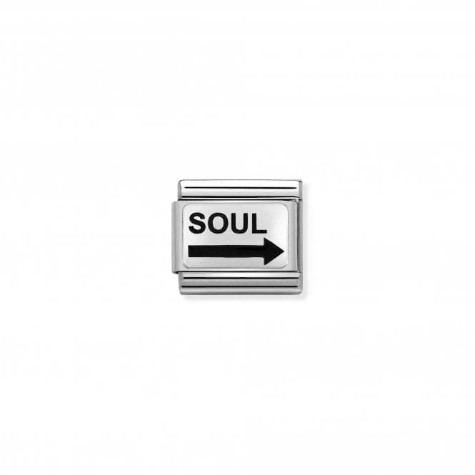 Composable Oxidized Plates Steel Enamel Silver Soul Mates Link 330208/22Nominations330208/22