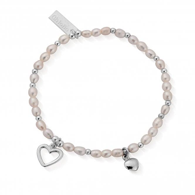 Confetti Falls Silver Forever Love Pearl Bracelet 18cm SBFOREVER18ChloBoSBFOREVER18