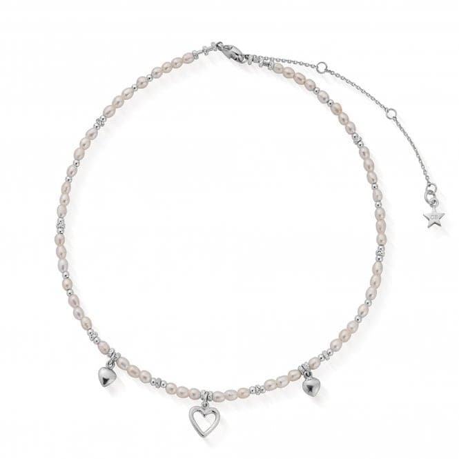 Confetti Falls Silver Forever Love Pearl Necklace SNFOREVERChloBoSNFOREVER