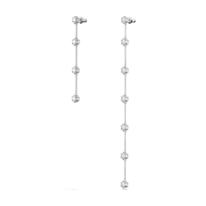 Constella Drop Asymmetric Design White Rhodium Plated Earrings 5641681Swarovski5641681