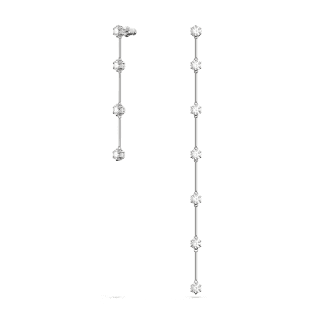 Constella Drop Asymmetric Design White Rhodium Plated Earrings 5641681Swarovski5641681