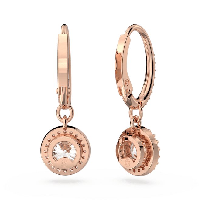 Constella Drop Round Cut Pavé White Rose Gold - tone Plated Earrings 5638769Swarovski5638769