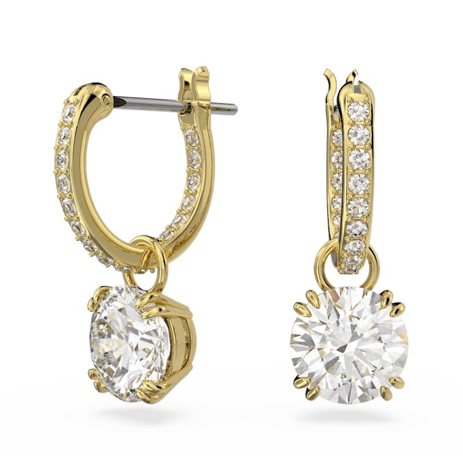 Constella Drop Round Cut White Gold - tone Plated Earrings 5638802Swarovski5638802