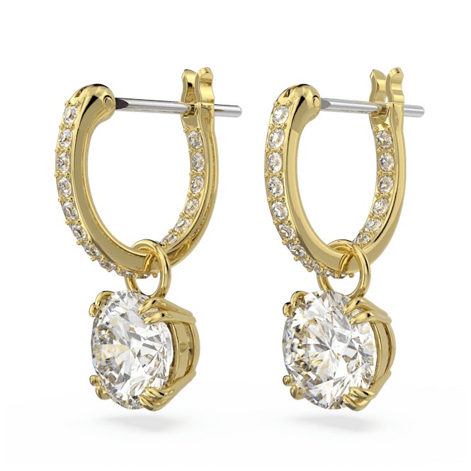 Constella Drop Round Cut White Gold - tone Plated Earrings 5638802Swarovski5638802