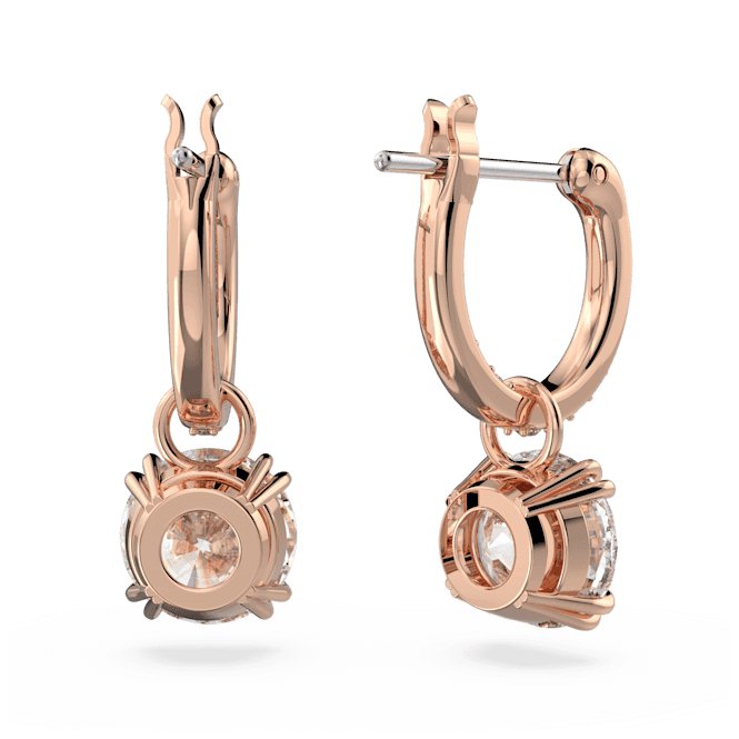 Constella Drop Round Cut White Rose Gold - tone Plated Earrings 5639975Swarovski5639975