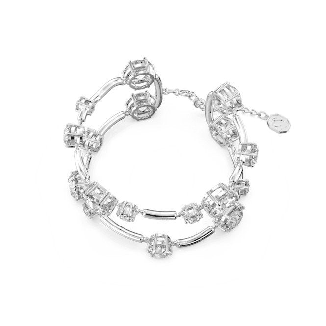 Constella Mixed Round Cuts White Rhodium Plated Bangle 5638697Swarovski5638697