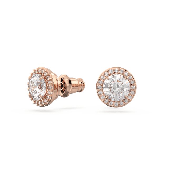 Constella Stud Round Cut Pavé White Rose Gold - tone Plated Earrings 5636275Swarovski5636275