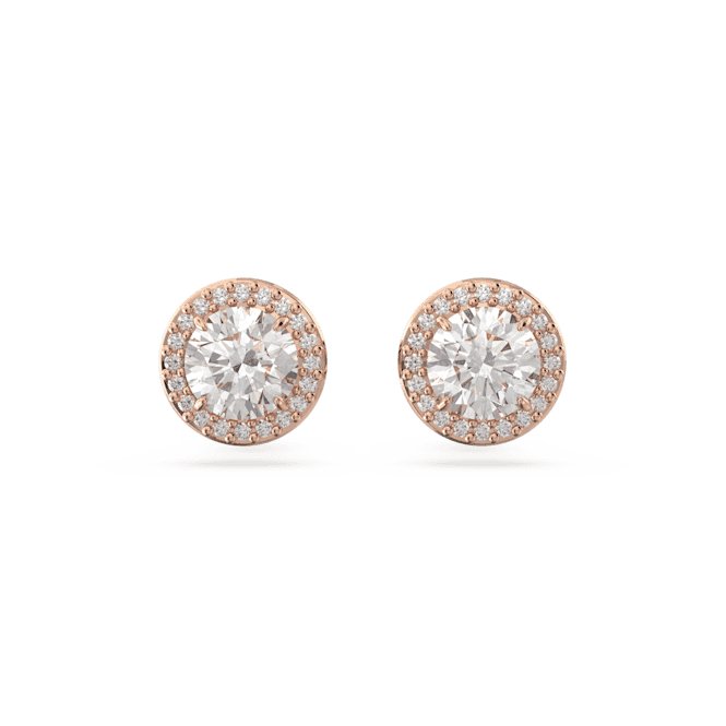 Constella Stud Round Cut Pavé White Rose Gold - tone Plated Earrings 5636275Swarovski5636275