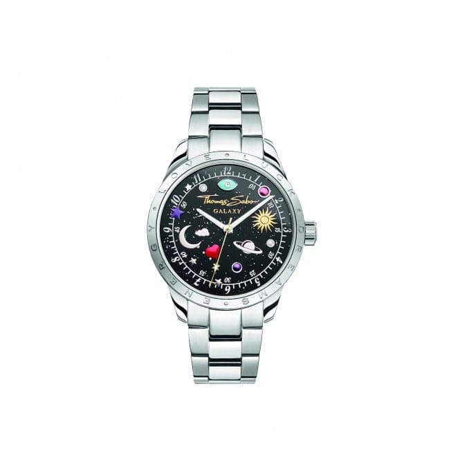 Cosmic Black Dial Silver - Coloured Watch WA0402 - 201 - 203Thomas Sabo WatchesWA0402 - 201 - 203