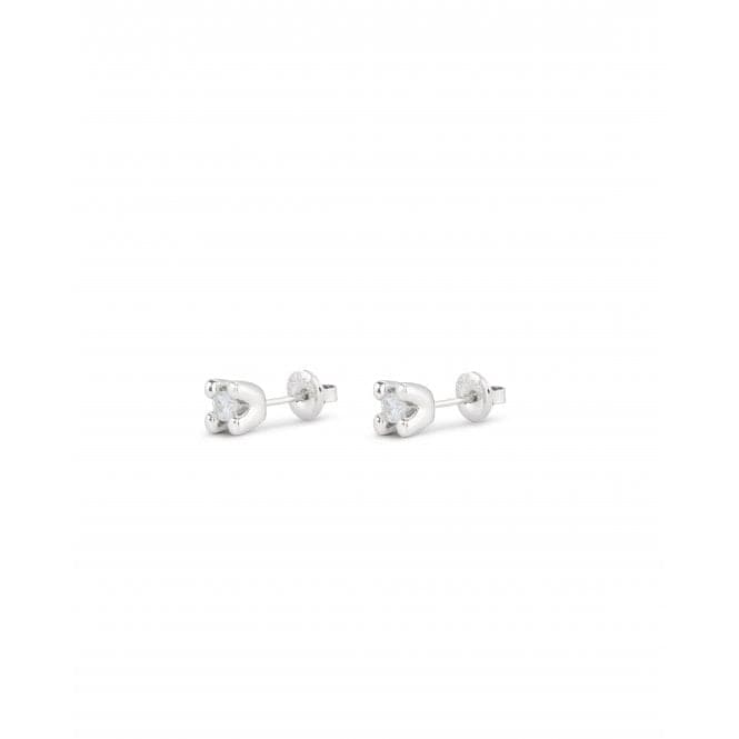 Cosmos Silver Plated White Zirconia Stud Earrings PEN0951BLNMTLUNOde50PEN0951BLNMTL