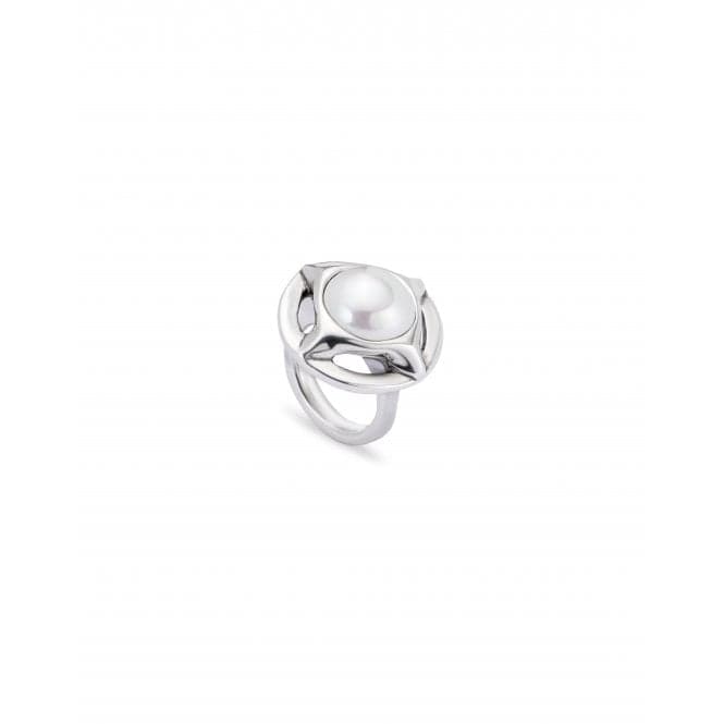 Crafted Sterling Silver Plated Shell Pearl RingUNOde50ANI0802BPLMTL12