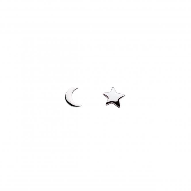 Crescent Moon and Star Stud Earrings 4766HPDew4766HP