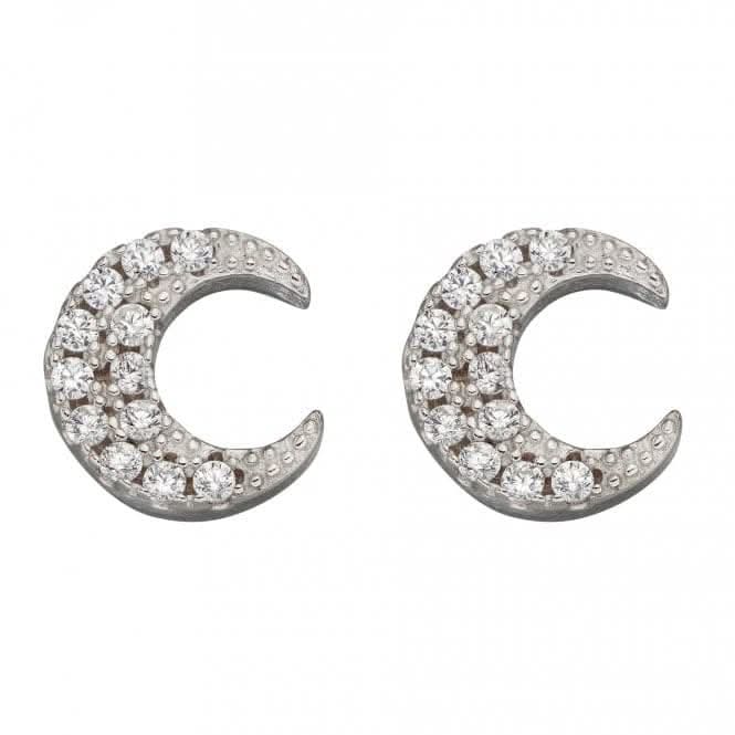 Crescent Moon Stud Earrings with Zirconia E5986CBeginningsE5986C