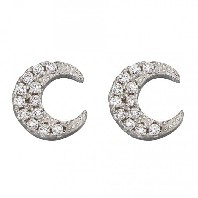 Crescent Moon Stud Earrings with Zirconia E5986CBeginningsE5986C