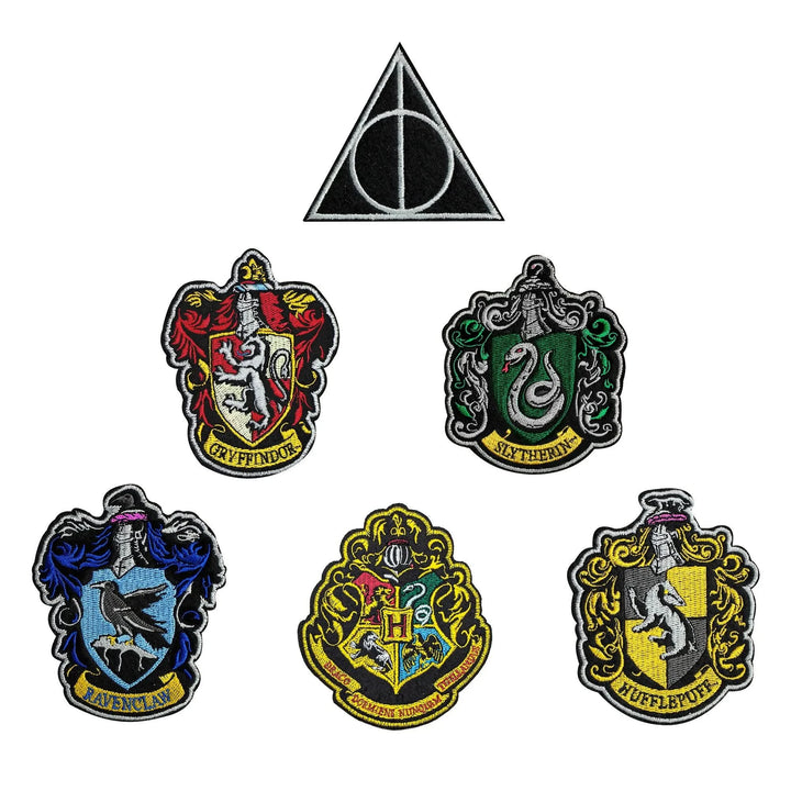 Harry Potter Set Of 6 Harry Potter Crests Patches ( Iron-on) CR2206