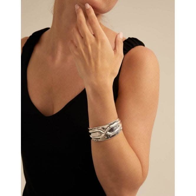 Crossed Silver Metal BraceletUNOde50PUL2252NGRMTL0M
