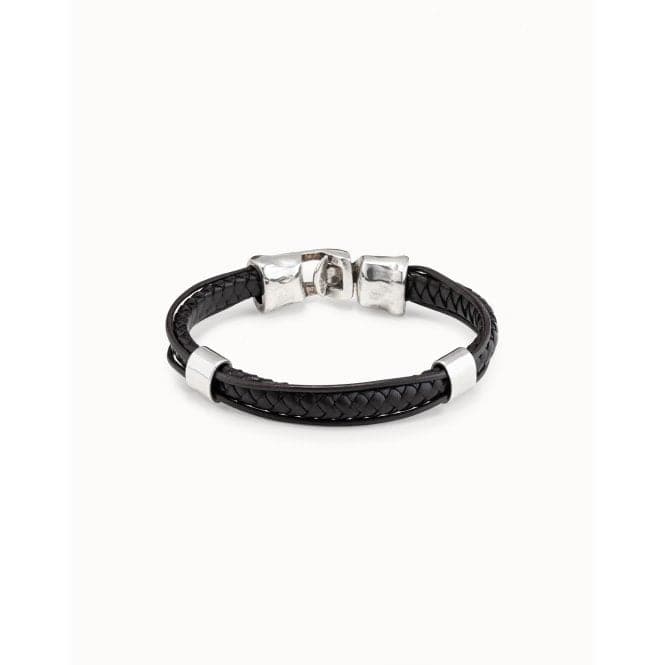 Crossing Silver Leather BraceletUNOde50PUL1189MARMTLXL