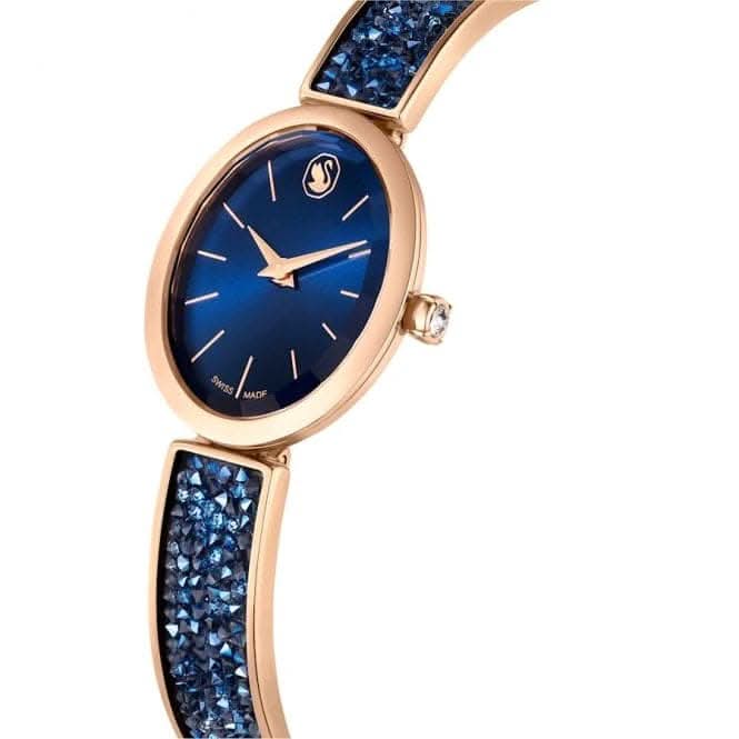 Crystal Rock Swiss Made Blue Rose Gold - tone finish Crystal Rock Oval Watch 5656822Swarovski5656822