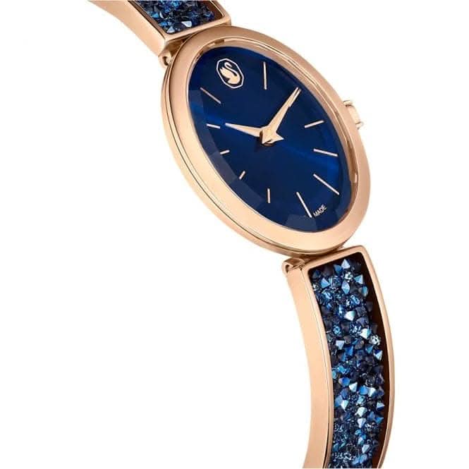 Crystal Rock Swiss Made Blue Rose Gold - tone finish Crystal Rock Oval Watch 5656822Swarovski5656822