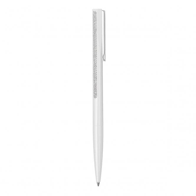 Crystal Shimmer White lacquered Chrome Plated Ballpoint Pen 5678183Swarovski5678183