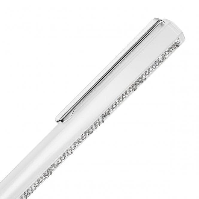 Crystal Shimmer White lacquered Chrome Plated Ballpoint Pen 5678183Swarovski5678183