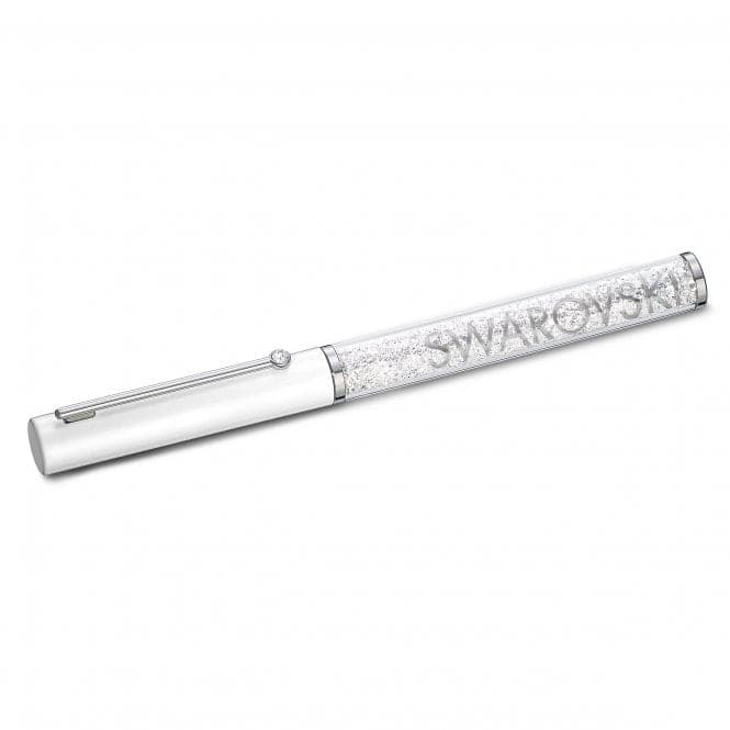 Crystalline Gloss Ballpoint Pen White Chrome Plated 5568761Swarovski5568761