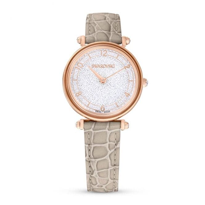 Crystalline Swiss Made Leather Gold - tone Plated Wonder Watch 5656899Swarovski5656899