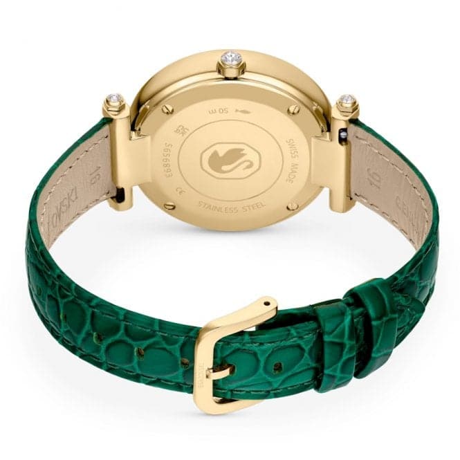 Crystalline Wonder Swiss Made Leather strap Green Gold - tone Finish Watch 5656893Swarovski5656893