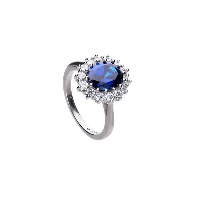 Cubic Zirconia Blue Round Ring R3663DiamonfireR3663 16