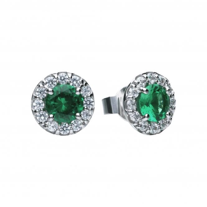 Cubic Zirconia Green Round Cluster Earrings E5655DiamonfireE5655