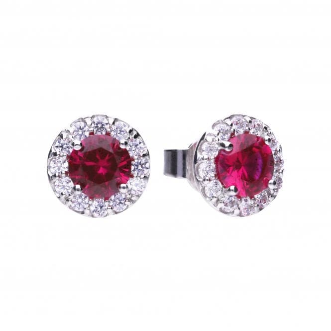 Cubic Zirconia Red Round Cluster Earrings E5654DiamonfireE5654