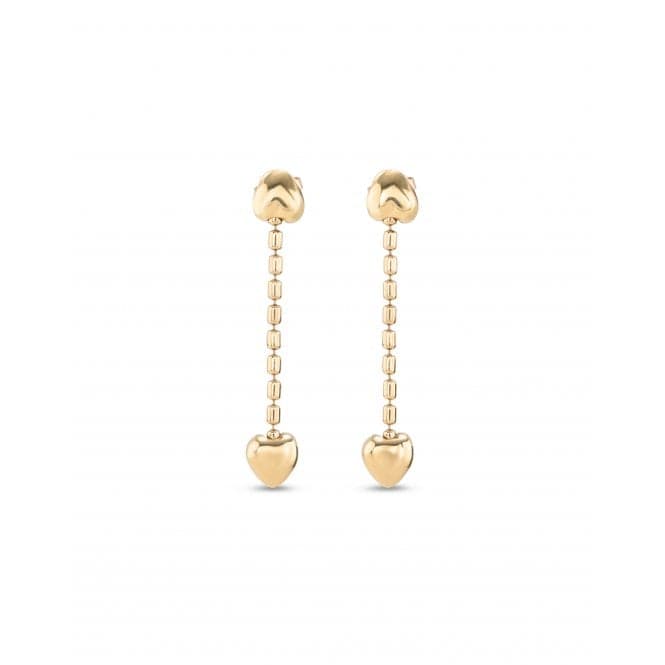 Cupido 18k Gold - Plated Hanging Chain Small Hearts Earrings PEN0935ORO000UNOde50PEN0935ORO000