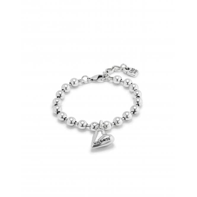 Cupido Silver Plated Beads Heart Bracelet PUL2402MTL000UNOde50PUL2402MTL000