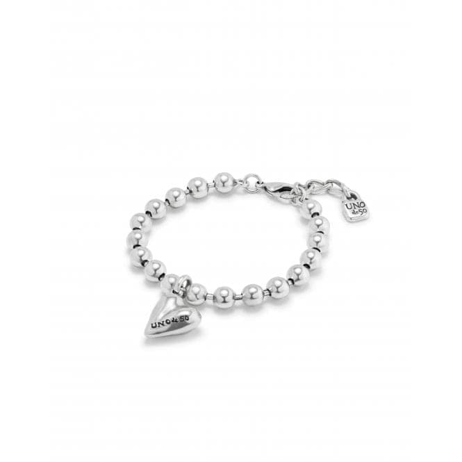 Cupido Silver Plated Beads Heart Bracelet PUL2402MTL000UNOde50PUL2402MTL000