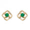 Cut Out Flower Emerald Yellow Gold Stud Earrings GE2387GElements GoldGE2387G