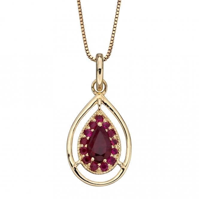 Cut Out Teardrop Ruby Yellow Gold Pendant GP2272RElements GoldGP2272R