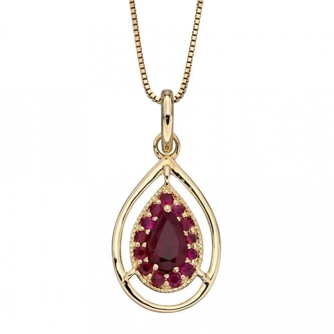 Cut Out Teardrop Ruby Yellow Gold Pendant GP2272RElements GoldGP2272R