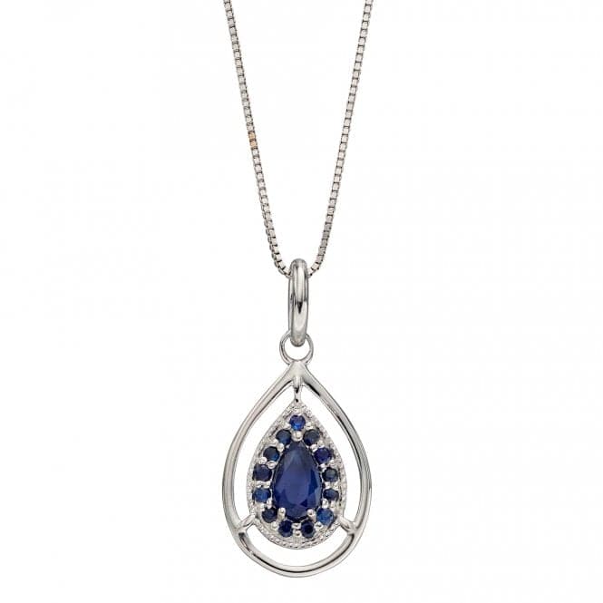 Cut Out Teardrop Sapphire White Gold Pendant GP2271LElements GoldGP2271L