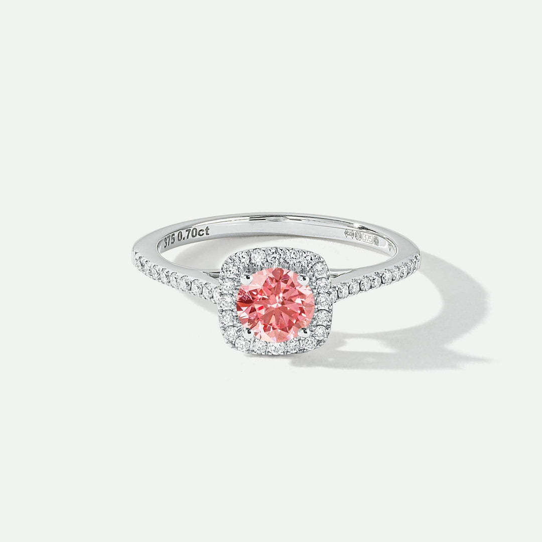 Cynthia | 18ct White Gold 0.70ct tw Lab Grown Pink Diamond Halo RingCreated BrillianceBA0073010 - M