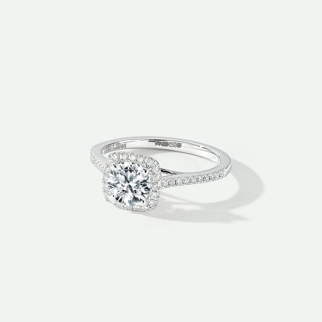 Cynthia | 18ct White Gold 1.20ct tw Lab Grown Diamond Halo RingCreated BrillianceBA0071366 - O